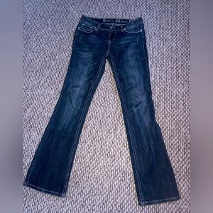 Grunge in BK blue jeans with rhinestone embellishments #glamjeans #bootcut